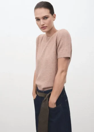 Pull à manches courtes en lurex