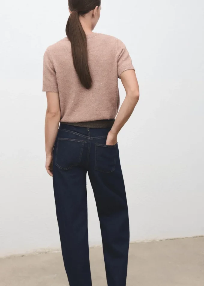 Pull à manches courtes en lurex