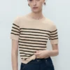 Pull à manches courtes en maille fine