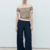 Pull à manches courtes en maille fine