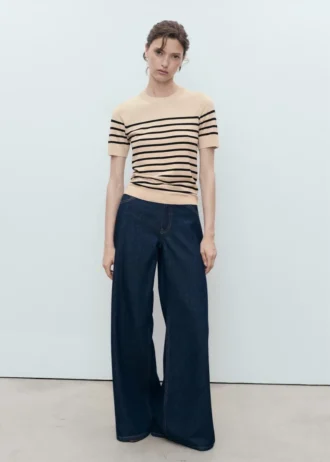 Pull à manches courtes en maille fine