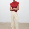 Pull à manches courtes en maille fine