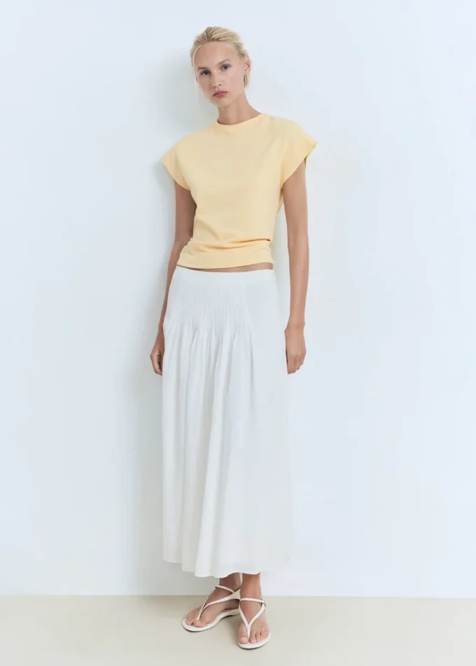 Pull à manches courtes en maille fine
