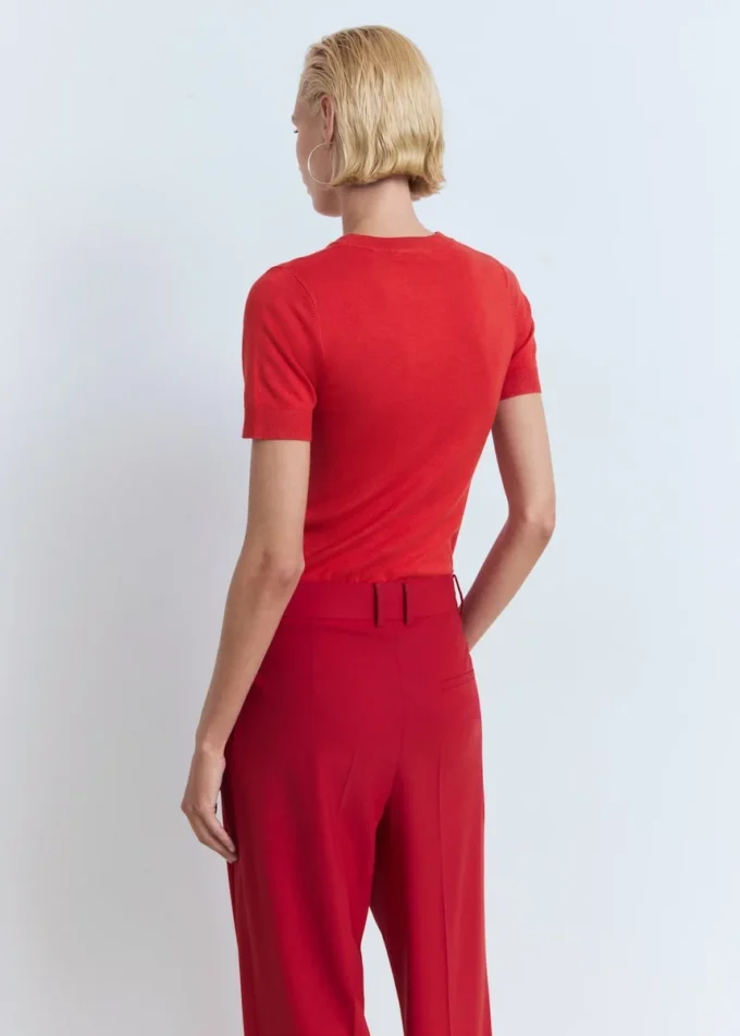 Pull à manches courtes en maille fine