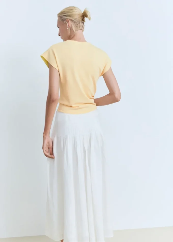Pull à manches courtes en maille fine