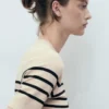 Pull à manches courtes en maille fine