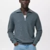 Pull microstructuré avec col zippé Pull microstructuré avec col zippé