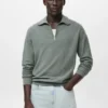 Pull microstructuré avec col zippé Pull microstructuré avec col zippé