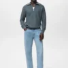 Pull microstructuré avec col zippé Pull microstructuré avec col zippé