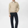 Pull microstructuré avec col zippé Pull microstructuré avec col zippé