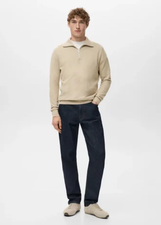Pull microstructuré avec col zippé