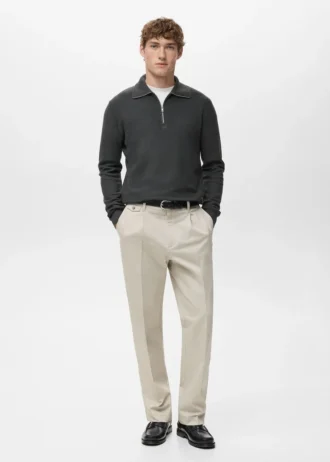 Pull microstructuré avec col zippé