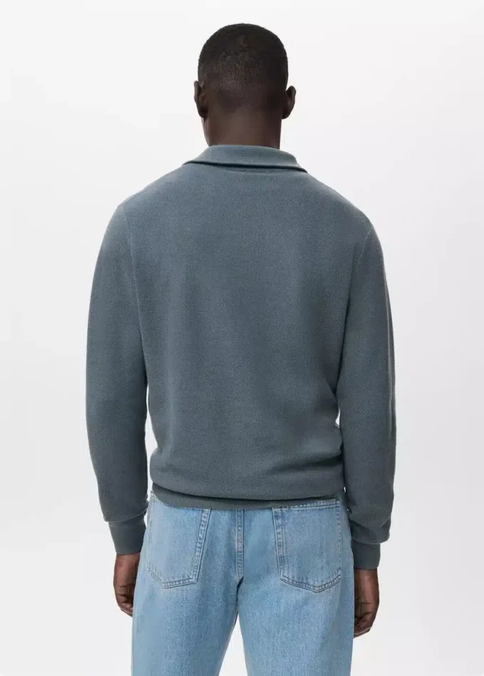 Pull microstructuré avec col zippé Pull microstructuré avec col zippé