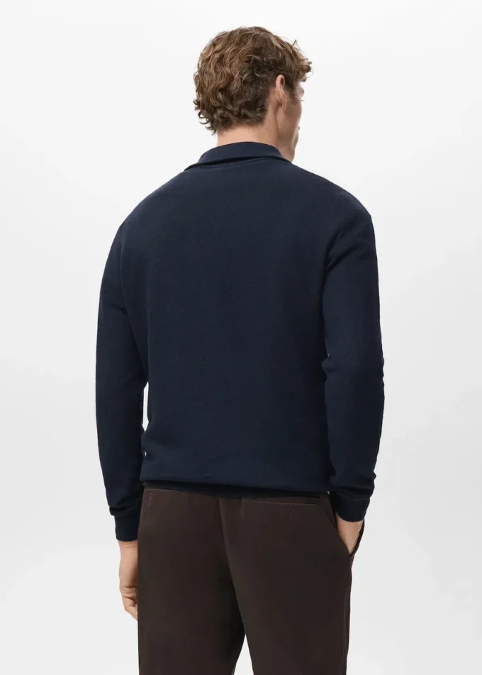 Pull microstructuré avec col zippé Pull microstructuré avec col zippé