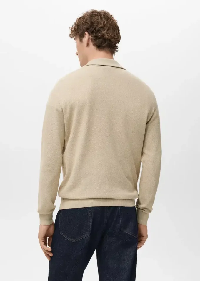 Pull microstructuré avec col zippé Pull microstructuré avec col zippé