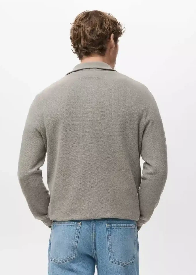 Pull microstructuré avec col zippé Pull microstructuré avec col zippé