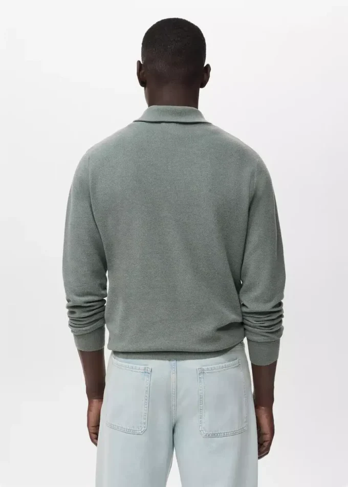 Pull microstructuré avec col zippé Pull microstructuré avec col zippé