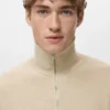 Pull microstructuré avec col zippé Pull microstructuré avec col zippé