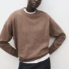 Pull oversize avec bordures côtelées