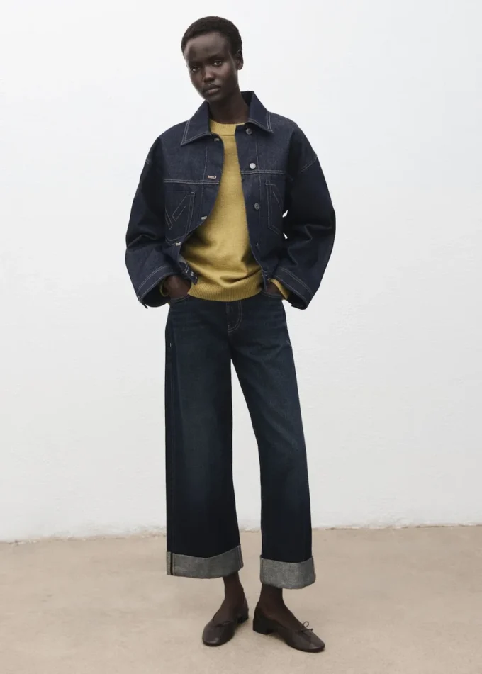 Pull oversize avec bordures côtelées