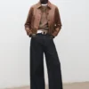Pull oversize avec bordures côtelées