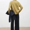 Pull oversize avec bordures côtelées