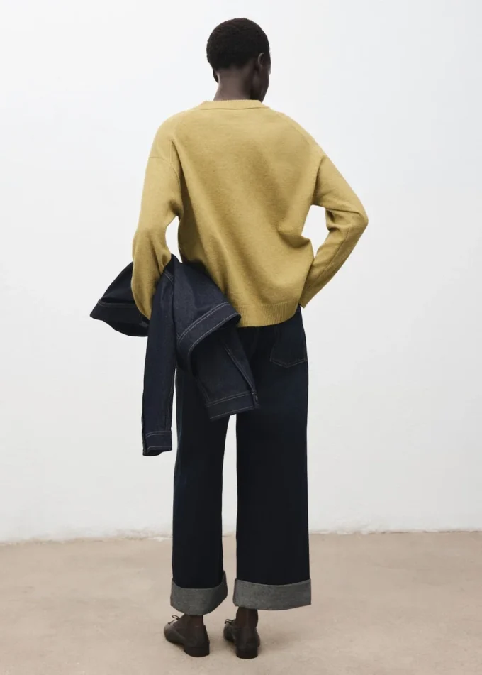 Pull oversize avec bordures côtelées