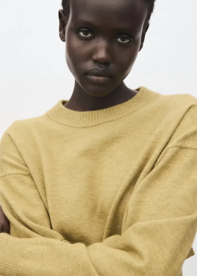 Pull oversize avec bordures côtelées
