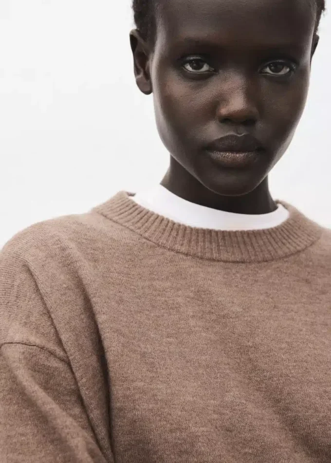 Pull oversize avec bordures côtelées