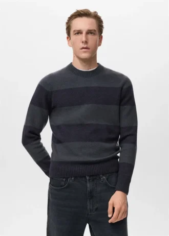 Pull rayé en laine mélangée
