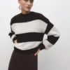 Pull rayé en maille