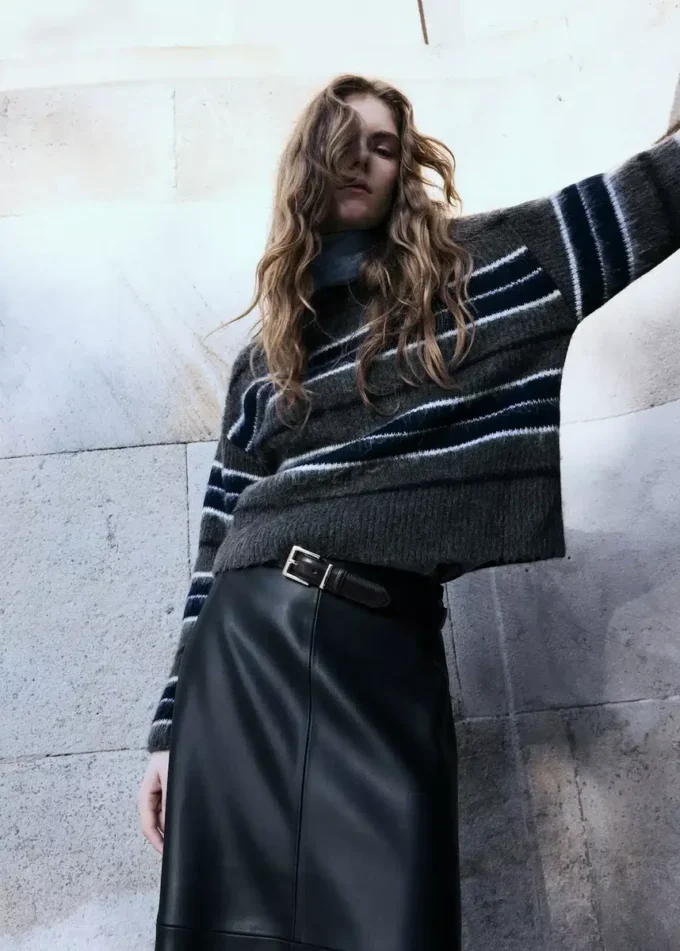 Pull rayé en maille