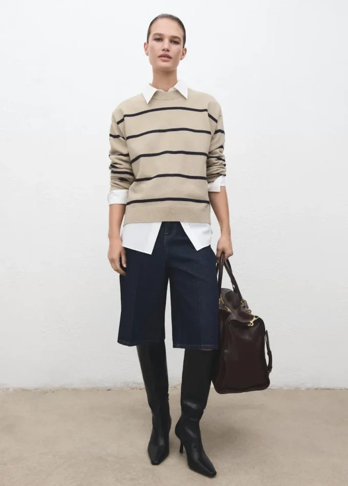 Pull rayé en maille