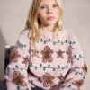Pull tricoté à motif de Noël