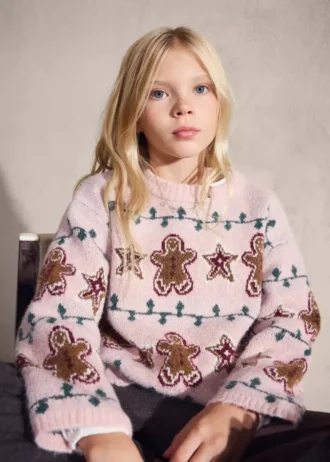 Pull tricoté à motif de Noël