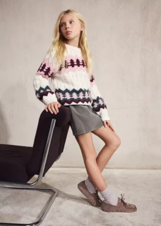 Pull tricoté à motif de Noël