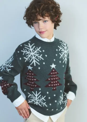 Pull tricoté à motif de Noël Pull tricoté à motif de Noël