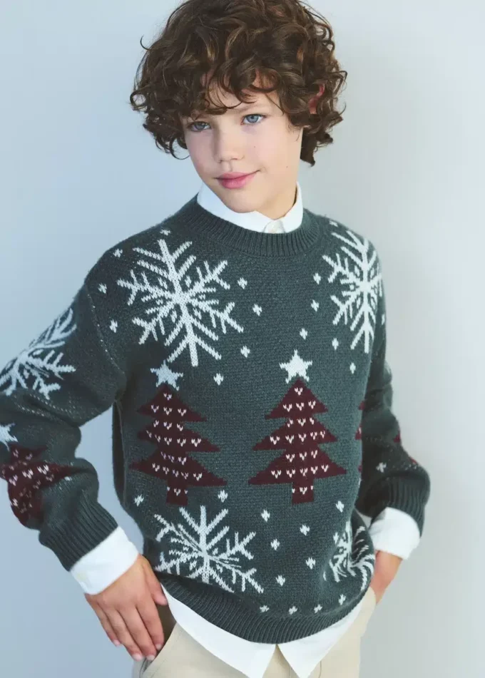 Pull tricoté à motif de Noël Pull tricoté à motif de Noël