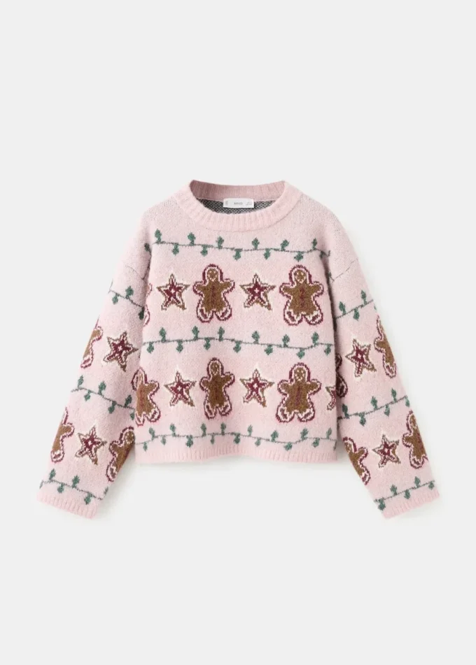 Pull tricoté à motif de Noël