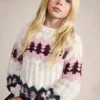 Pull tricoté à motif de Noël