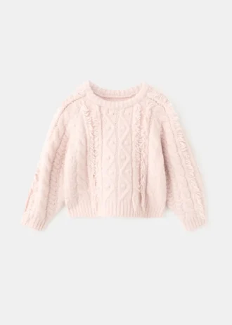 Pull tricoté tressé