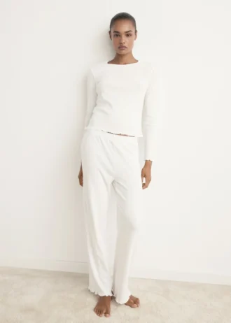 Pyjama deux pièces en coton ajouré