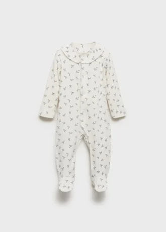 Pyjama à fleurs et col bébé