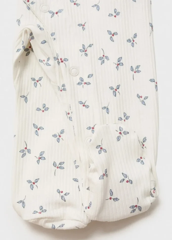 Pyjama à fleurs et col bébé