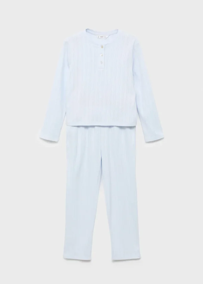 Pyjama long côtelé
