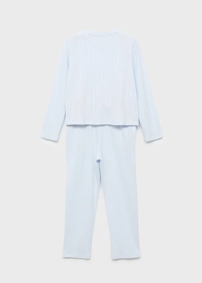 Pyjama long côtelé