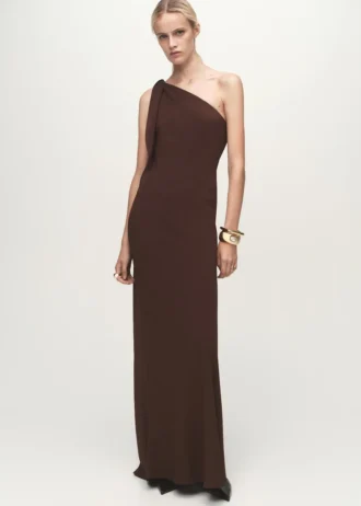 Robe asymétrique avec bretelles nouées