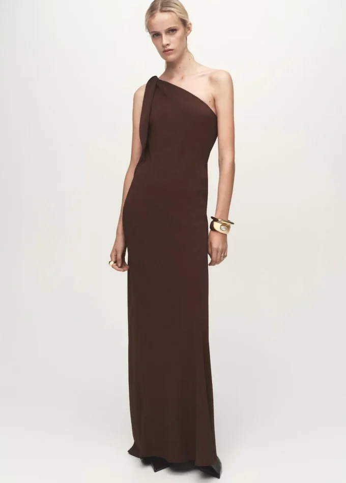 Robe asymétrique avec bretelles nouées Robe asymétrique avec bretelles nouées