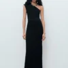 Robe asymétrique en maille mélangée Robe asymétrique en maille mélangée