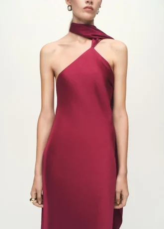 Robe asymétrique en satin